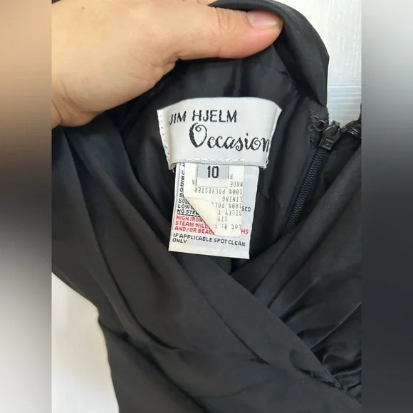 NWT Jim Hjelm Occasions Elegant Black Evening Gown Sz 10 - Picture 4 of 5